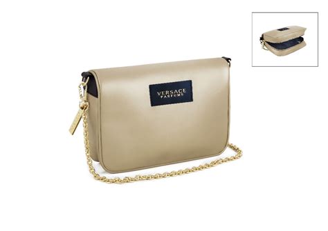 versace shiny gold pouch|Versace black label purses.